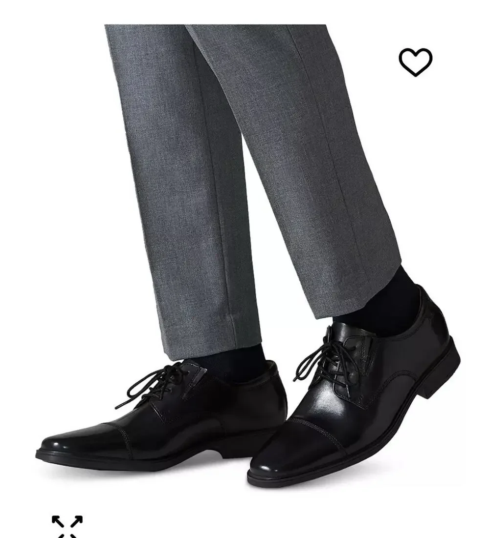 Clarks Black Leather Cap Toe Oxford Dress Shoes Men's US 9.5 Comfort